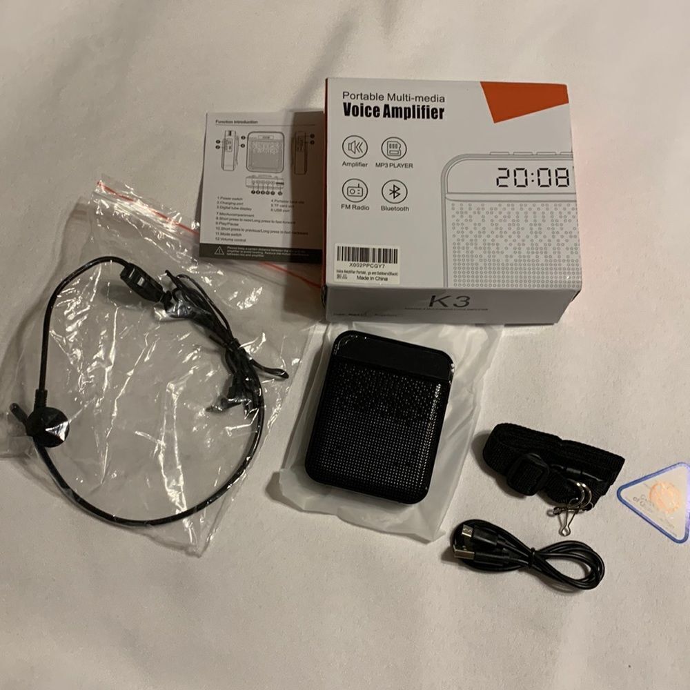 Portable multi-media voice amplifier/MP3 player/FM radio/Bluetooth